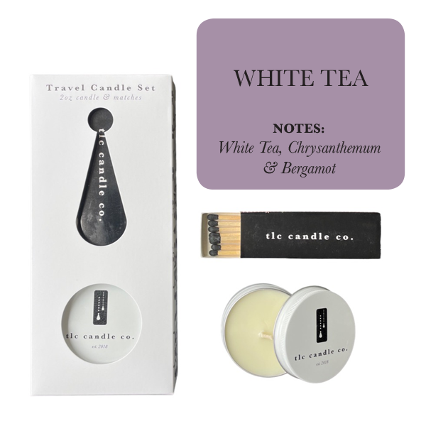 TLC Travel Candle Collection – Soy Wax with Matches