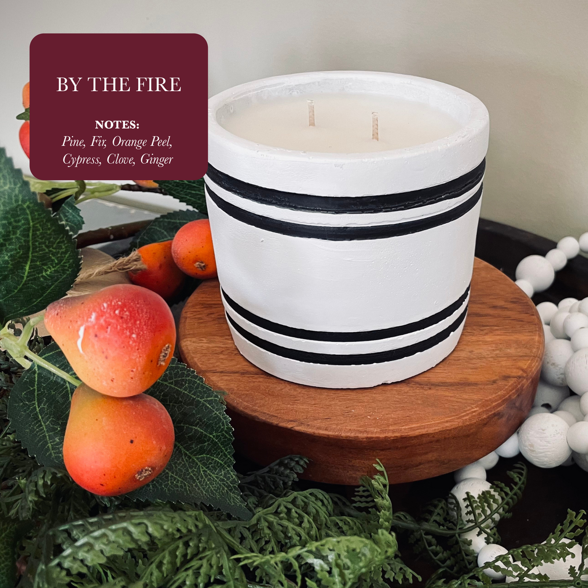By The Fire Concrete Candle – Hand Poured Soy, 60 Hr Burn