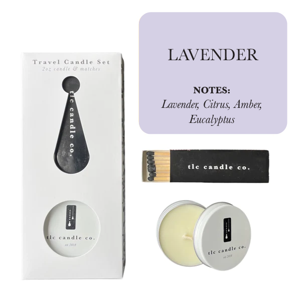 TLC Travel Candle Collection – Soy Wax with Matches