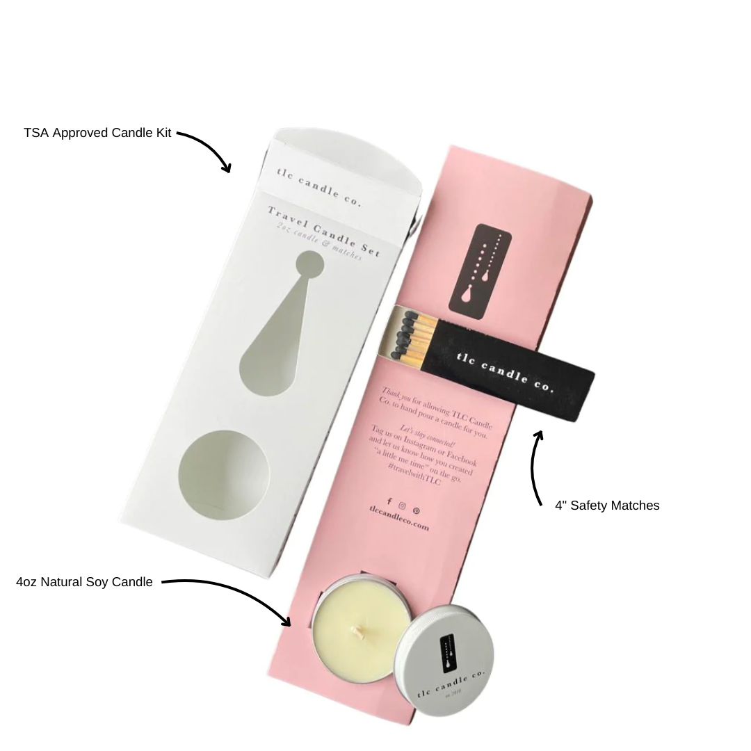 TLC Travel Candle Collection – Soy Wax with Matches